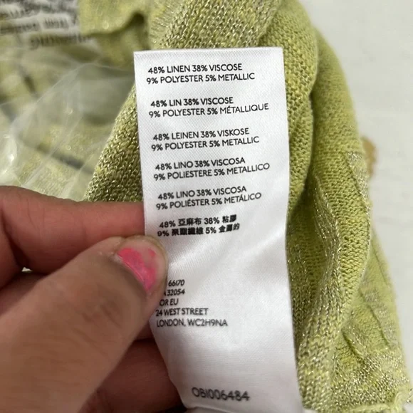 Anthropologie Alicia Shimmer Knit Pullover in Chartreuse - Picture 9 of 11